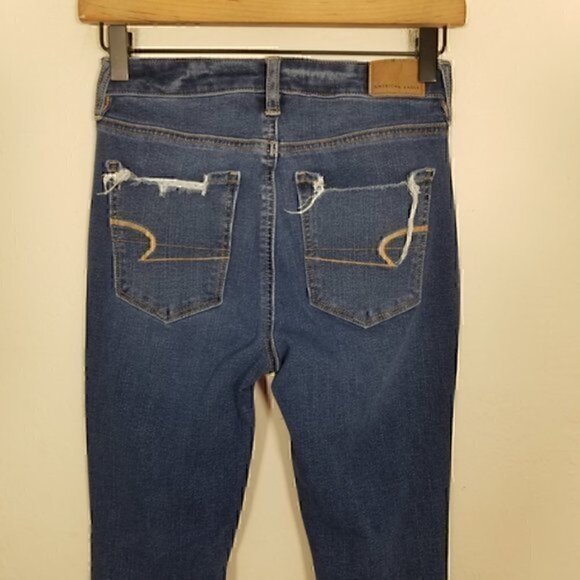 American Eagle Super Hi-Rise Jegging The Dream Jeans Distressed Size 0 - Picture 6 of 8